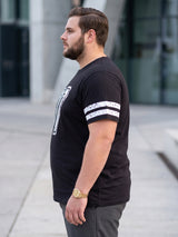 Men Plus Size Somerton Black Printed Round Neck Tshirts