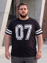Men Plus Size Somerton Black Printed Round Neck Tshirts