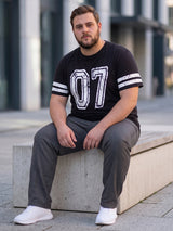 Men Plus Size Somerton Black Printed Round Neck Tshirts