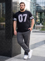 Men Plus Size Somerton Black Printed Round Neck Tshirts