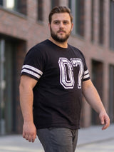 Men Plus Size Somerton Black Printed Round Neck Tshirts