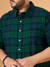 Men Plus Size Abyssal Multicolor Checkered Casual Shirt