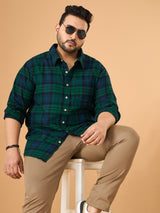 Men Plus Size Abyssal Multicolor Checkered Casual Shirt