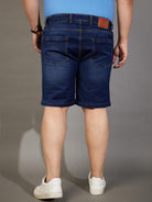 Men Plus Size Adeben-Navy Washed Shorts - bigbanana