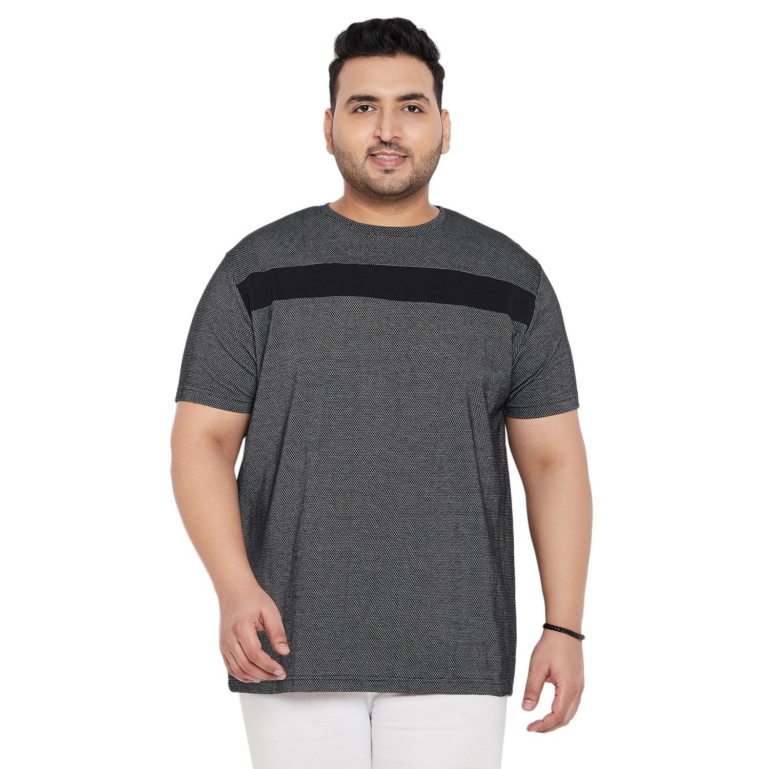 Men Plus Size Albin Textured Round Neck Tshirt - bigbanana