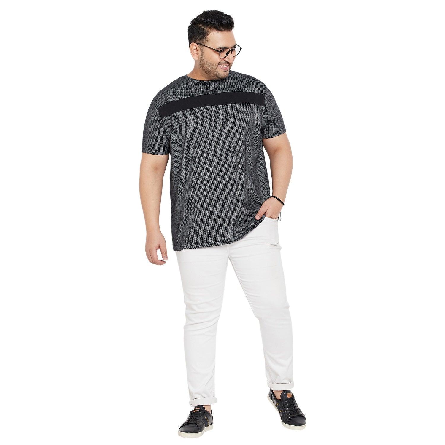 Men Plus Size Albin Textured Round Neck Tshirt - bigbanana