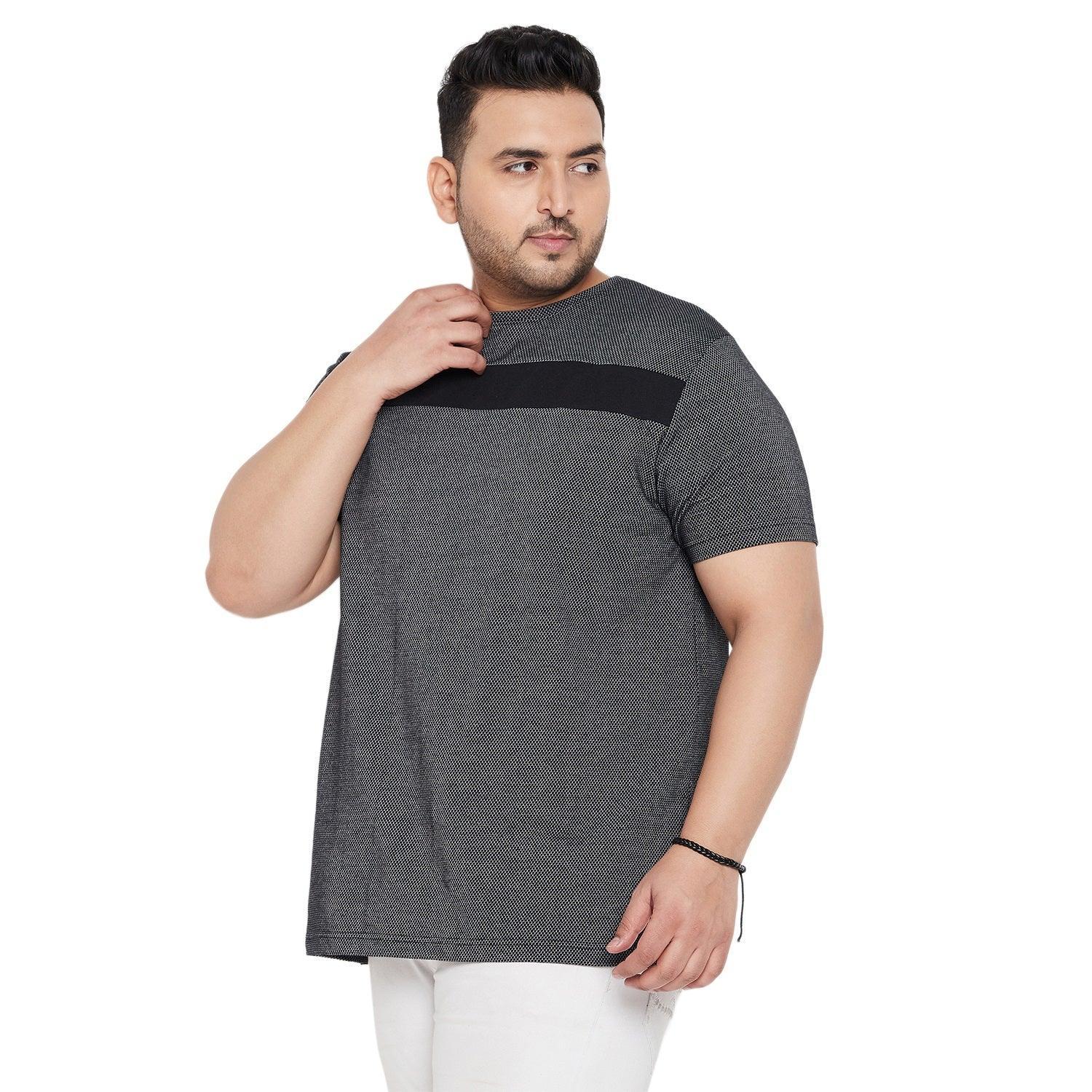 Men Plus Size Albin Textured Round Neck Tshirt - bigbanana