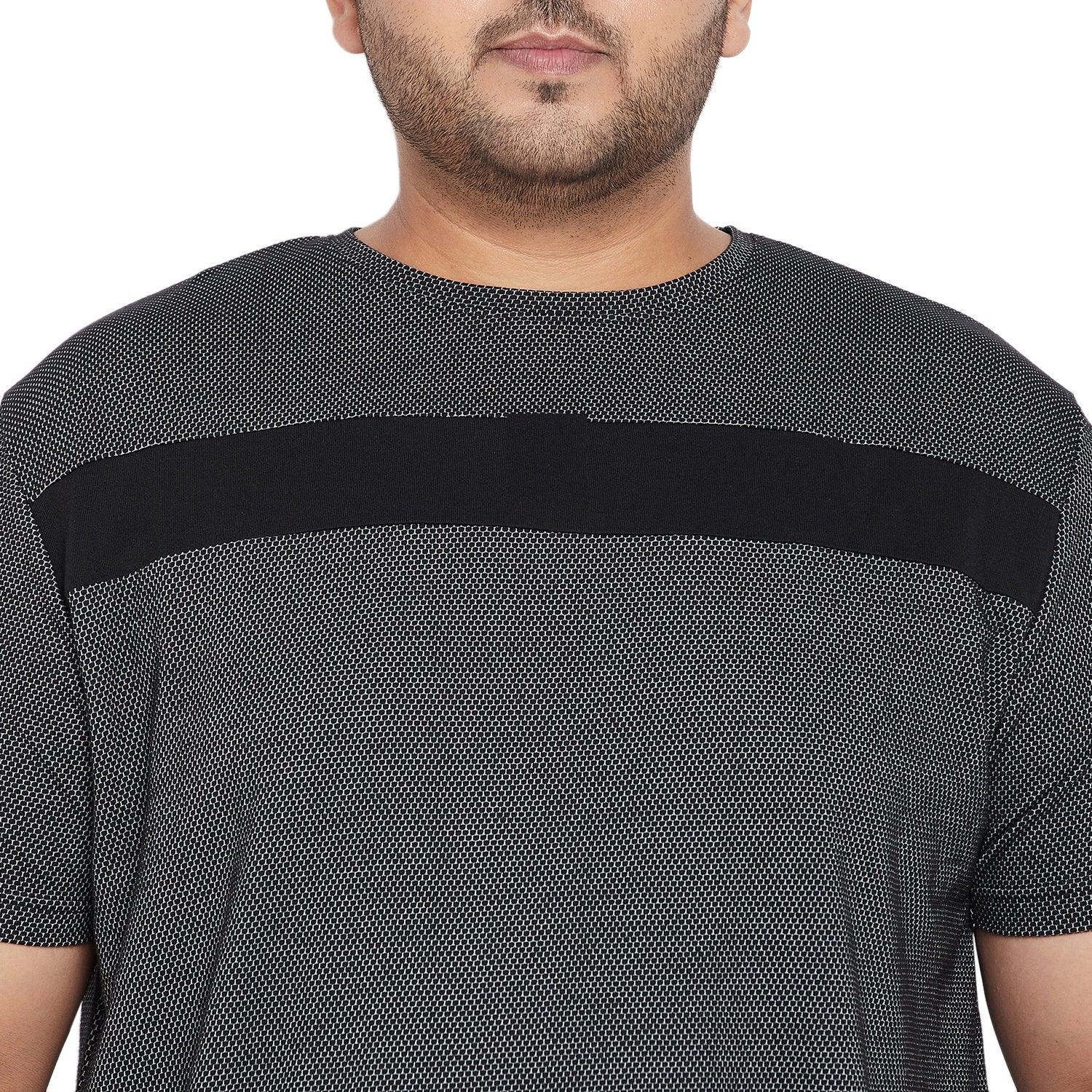 Men Plus Size Albin Textured Round Neck Tshirt - bigbanana