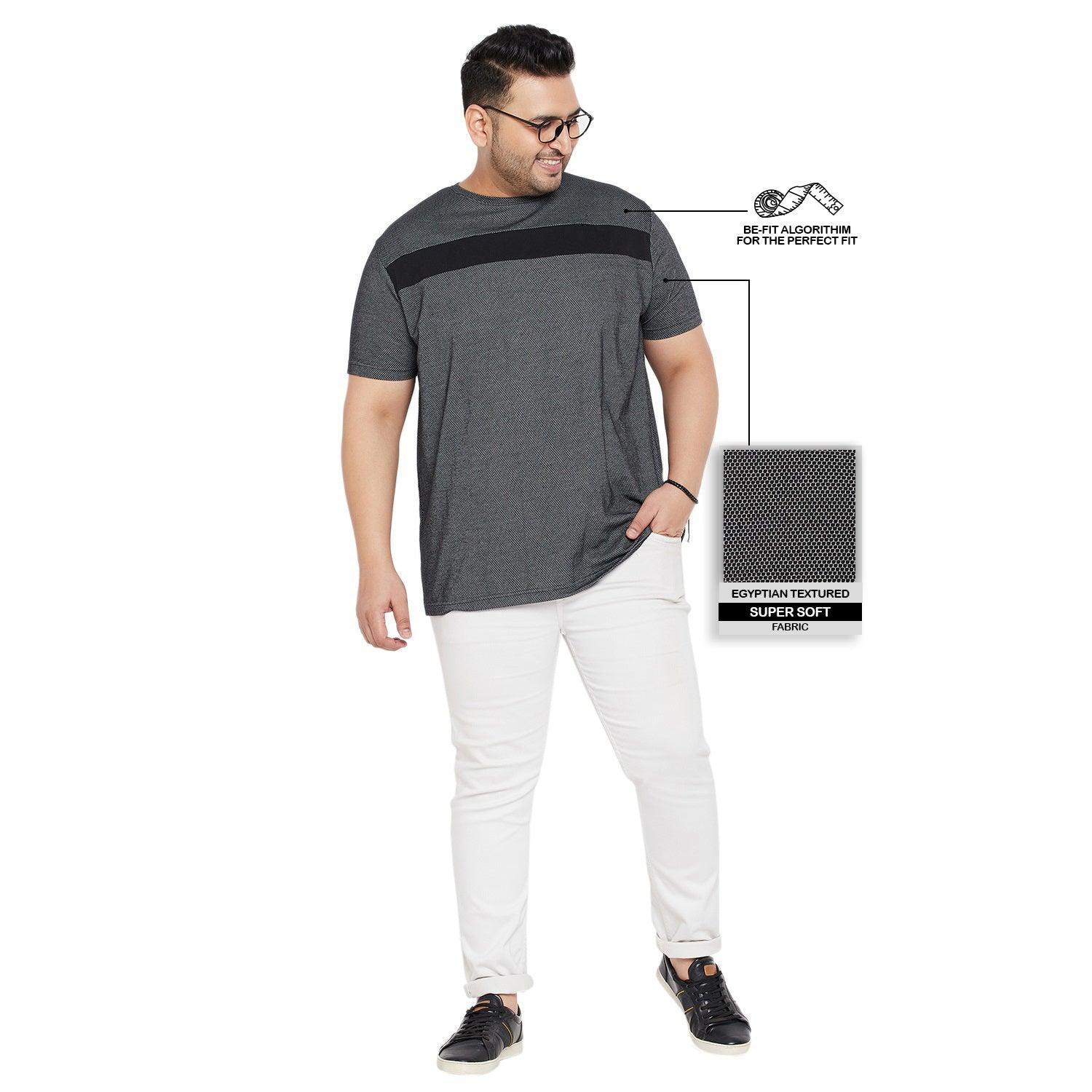 Men Plus Size Albin Textured Round Neck Tshirt - bigbanana