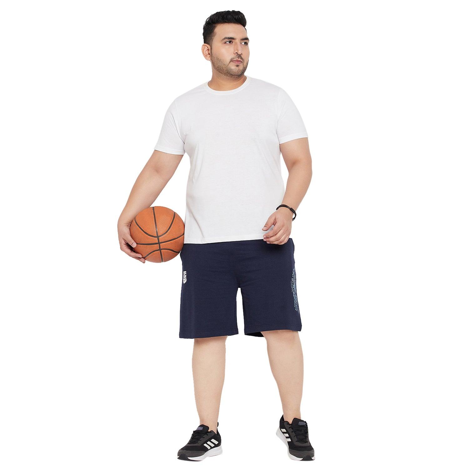 Men Plus Size Alpha Printed Shorts - bigbanana