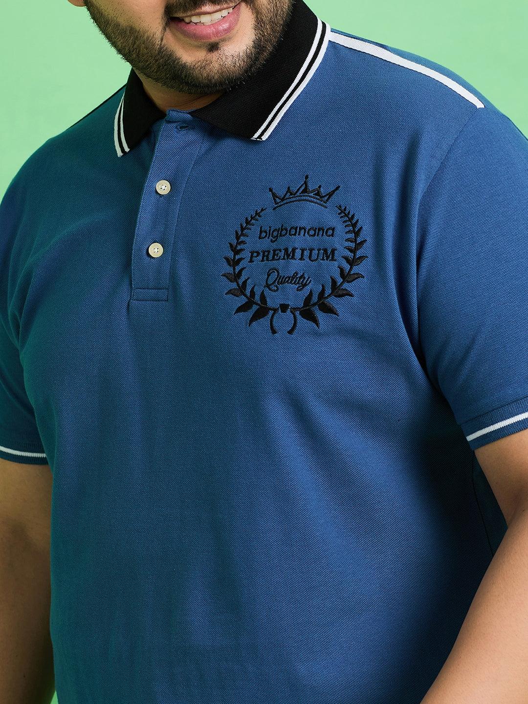 Men Plus Size Amberg Solid Polo Tshirt - bigbanana