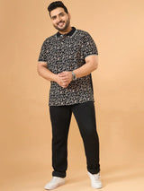 Men Plus Size Amora Multicolor Printed Polo Tshirt