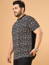 Men Plus Size Amora Multicolor Printed Polo Tshirt