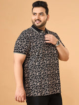 Men Plus Size Amora Multicolor Printed Polo Tshirt