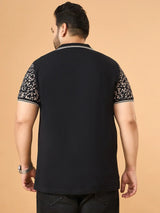 Men Plus Size Amora Multicolor Printed Polo Tshirt