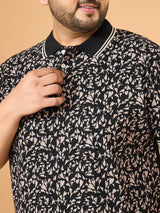 Men Plus Size Amora Multicolor Printed Polo Tshirt