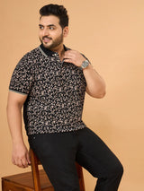 Men Plus Size Amora Multicolor Printed Polo Tshirt