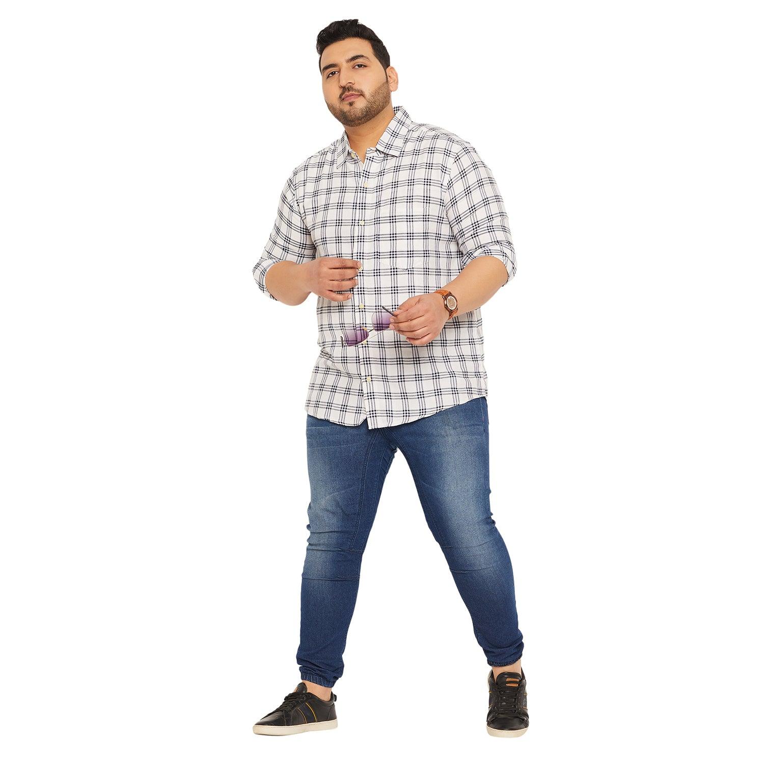 Men Plus Size Ampere Check Shirt - bigbanana