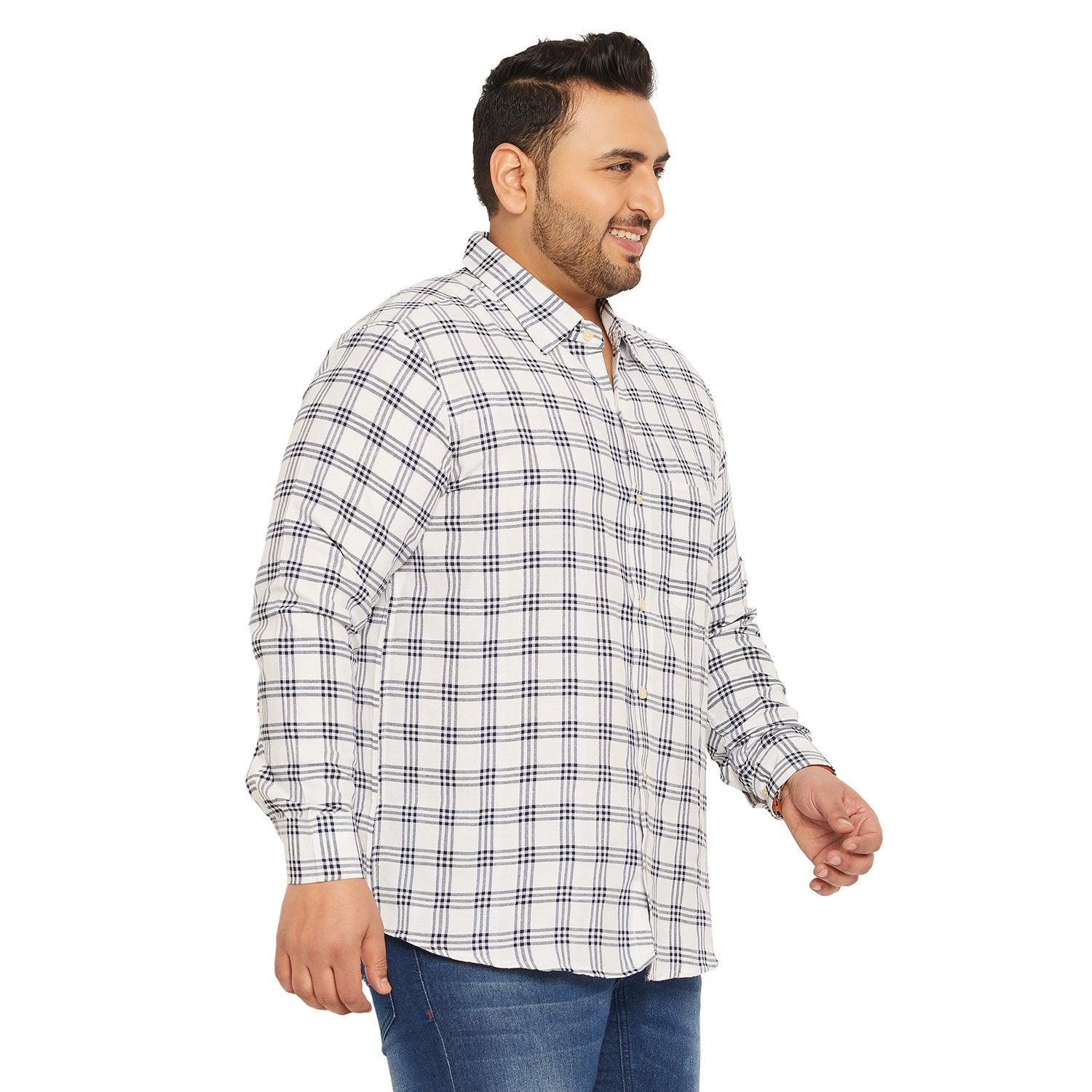 Men Plus Size Ampere Check Shirt - bigbanana