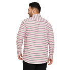 Men Plus Size Angle-Pink Striped Shirt - bigbanana