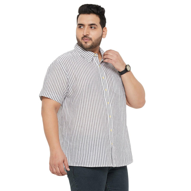 Men Plus Size Angola Striped Shirt - bigbanana