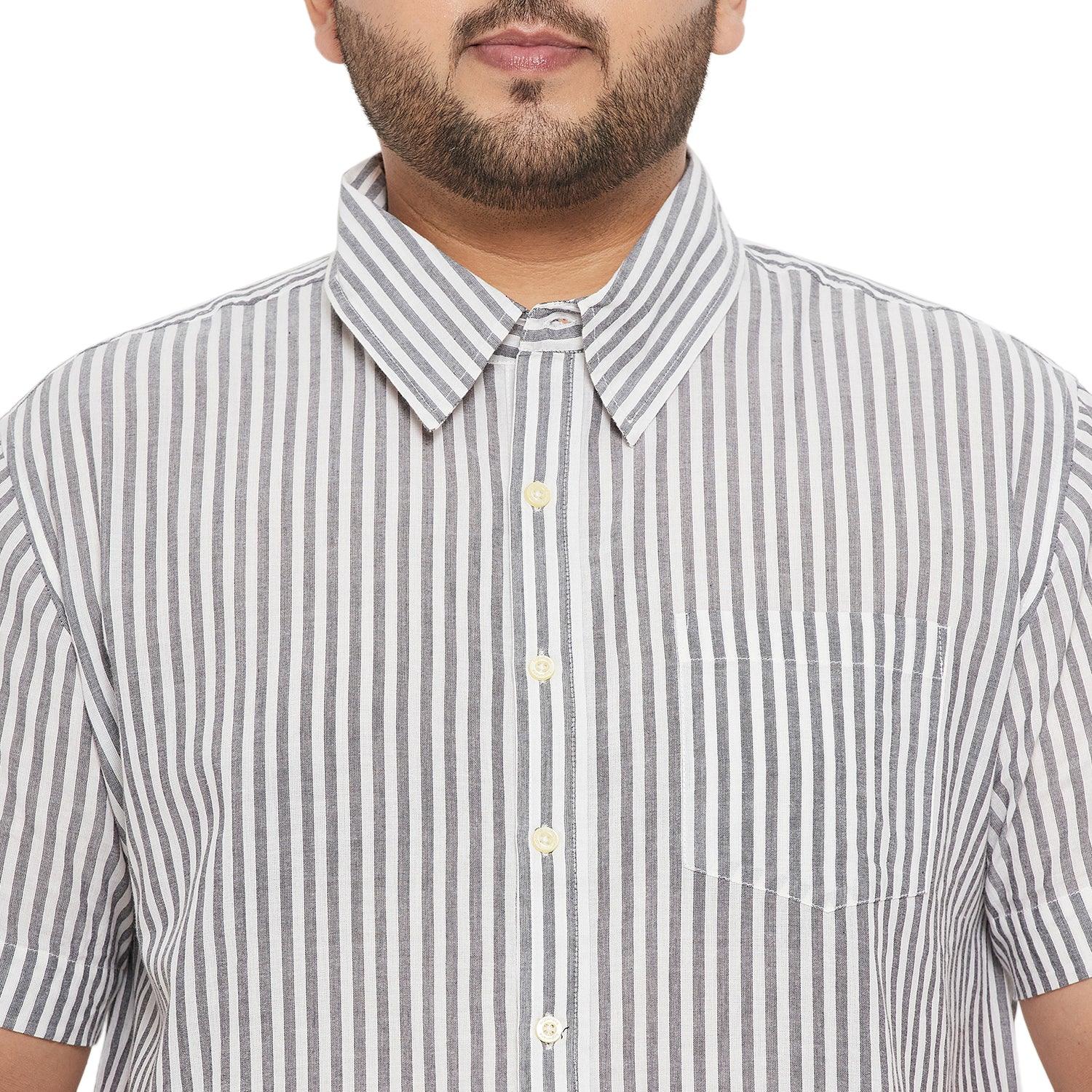 Men Plus Size Angola Striped Shirt - bigbanana