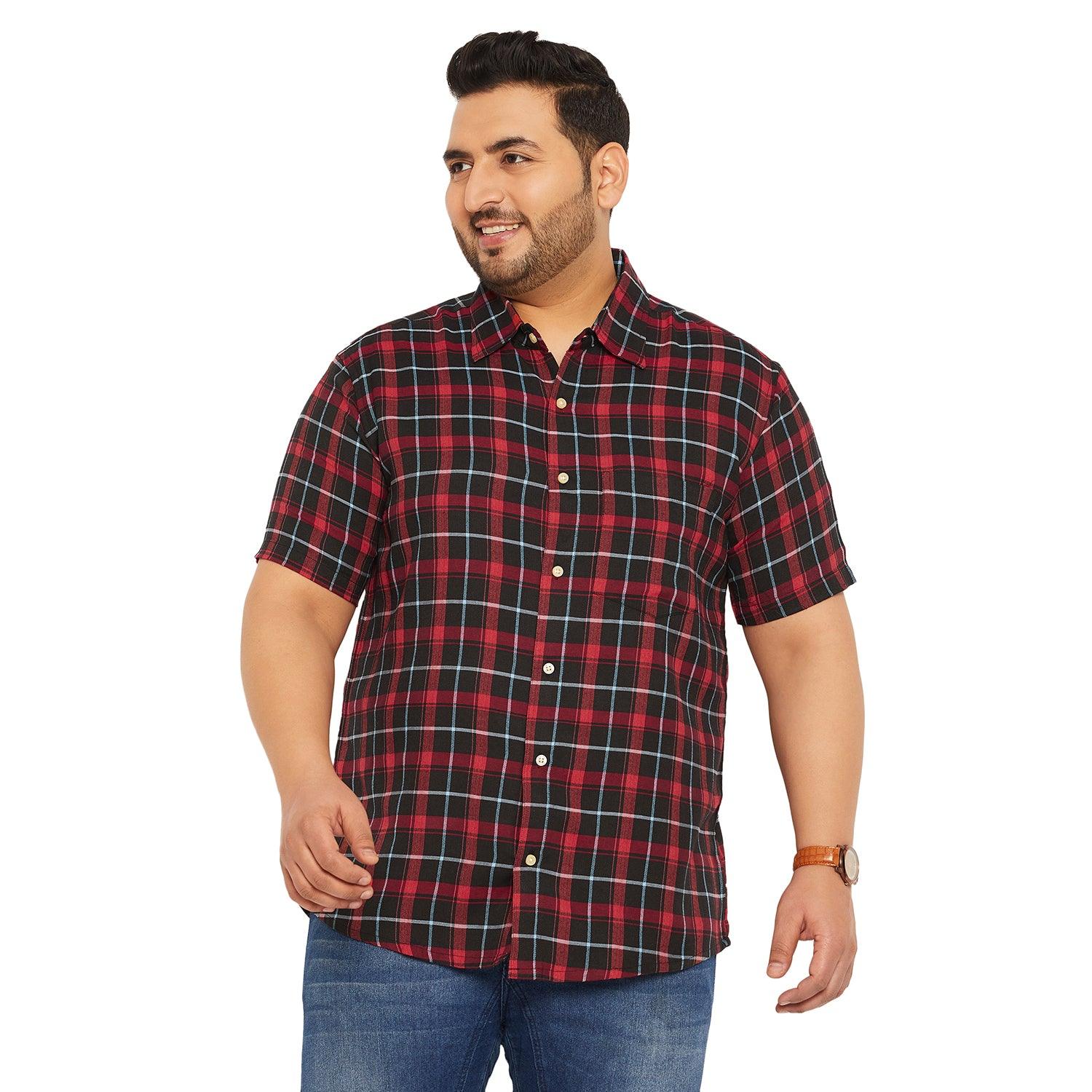 Men Plus Size Angstron Check Shirt - bigbanana