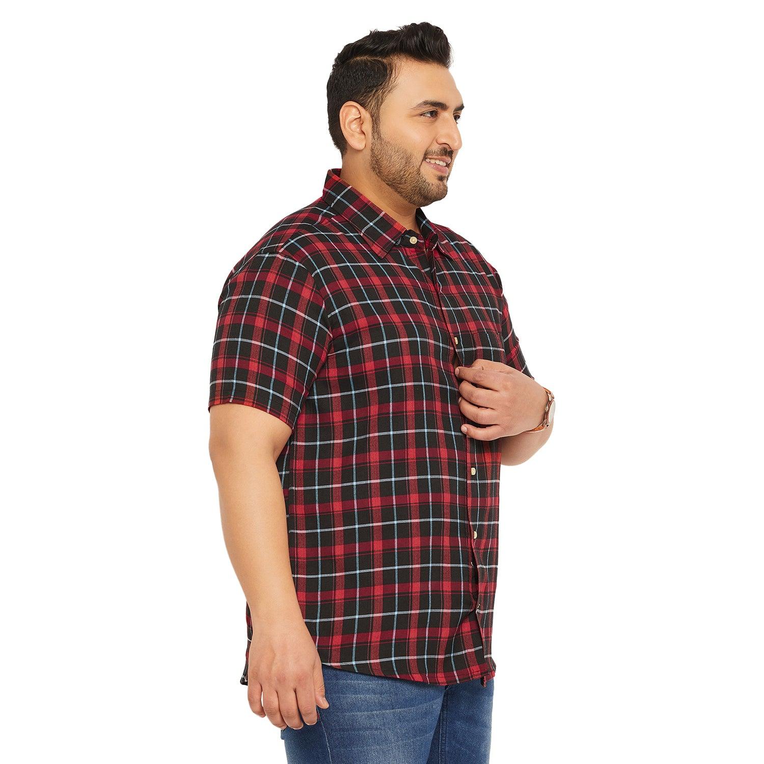 Men Plus Size Angstron Check Shirt - bigbanana