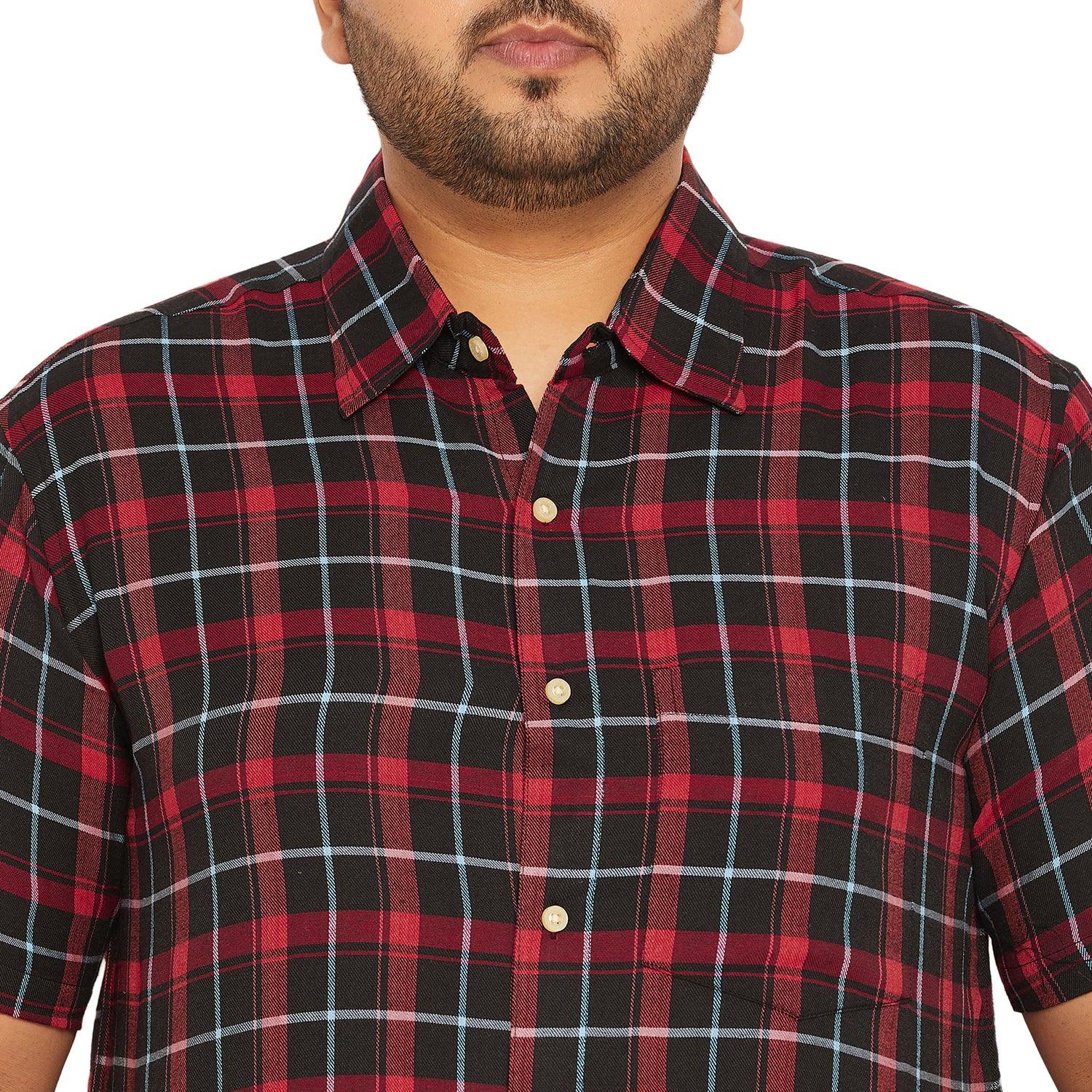 Men Plus Size Angstron Check Shirt - bigbanana