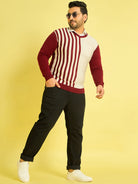 Men Plus Size Apace Colourblocked Sweater - bigbanana