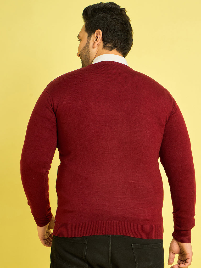 Men Plus Size Apace Colourblocked Sweater - bigbanana