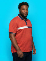 Men Plus Size Arcade Striped Polo Tshirt