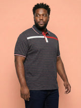Men Plus Size Arcane Striped Polo Tshirt
