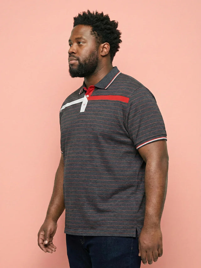 Men Plus Size Arcane Striped Polo Tshirt