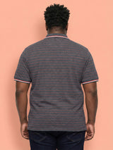 Men Plus Size Arcane Striped Polo Tshirt