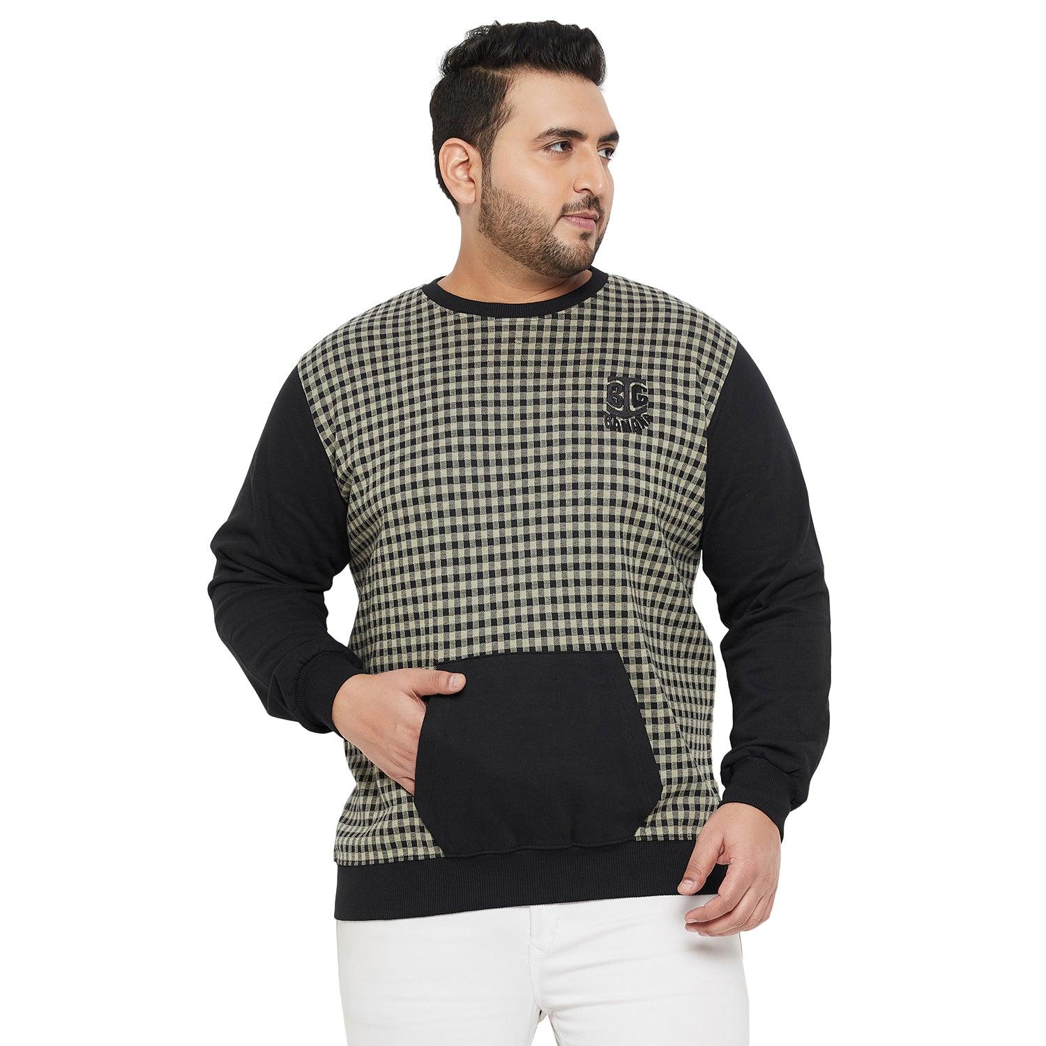 Men Plus Size Artlary Colorblock Sweatshirt - bigbanana