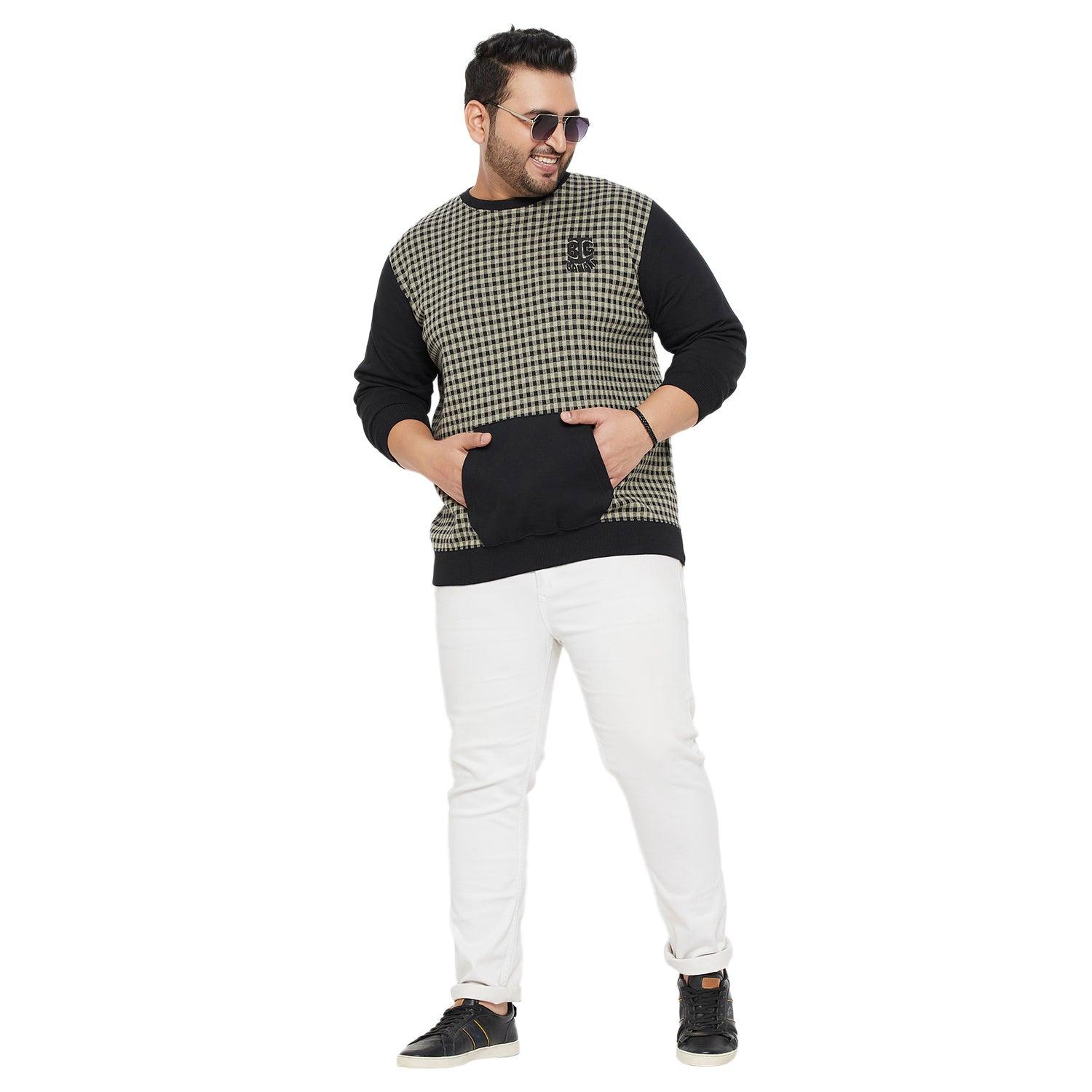 Men Plus Size Artlary Colorblock Sweatshirt - bigbanana