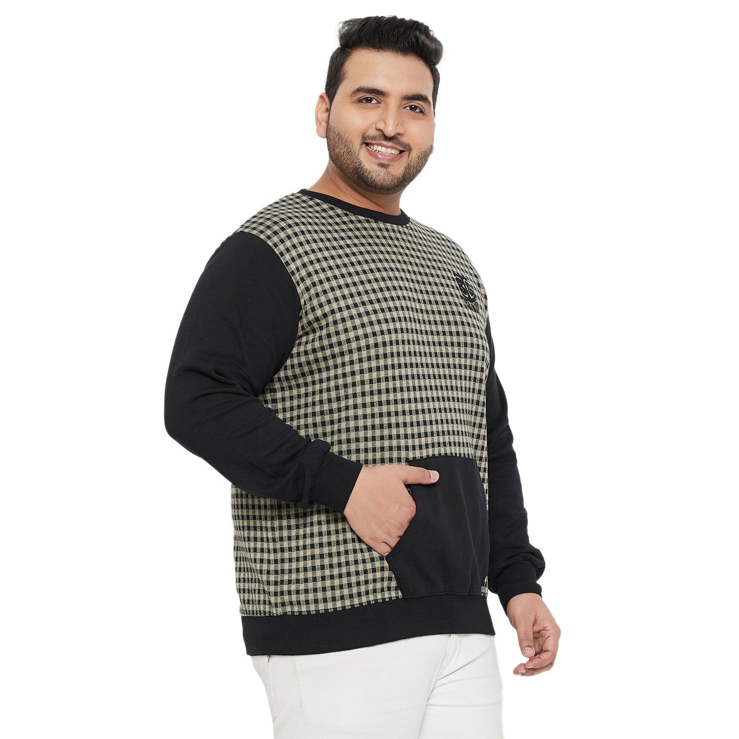 Men Plus Size Artlary Colorblock Sweatshirt - bigbanana