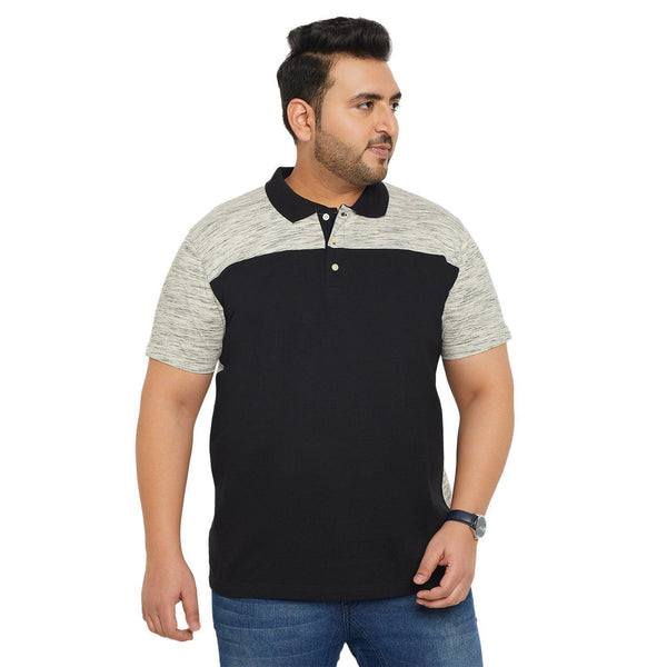 Men Plus Size Ascon Colorblock Polo Tshirt