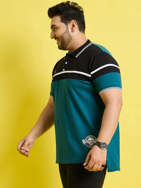 Men Plus Size Asgard Colorblock Polo Tshirt - bigbanana