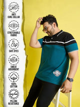 Men Plus Size Asgard Colorblock Polo Tshirt - bigbanana