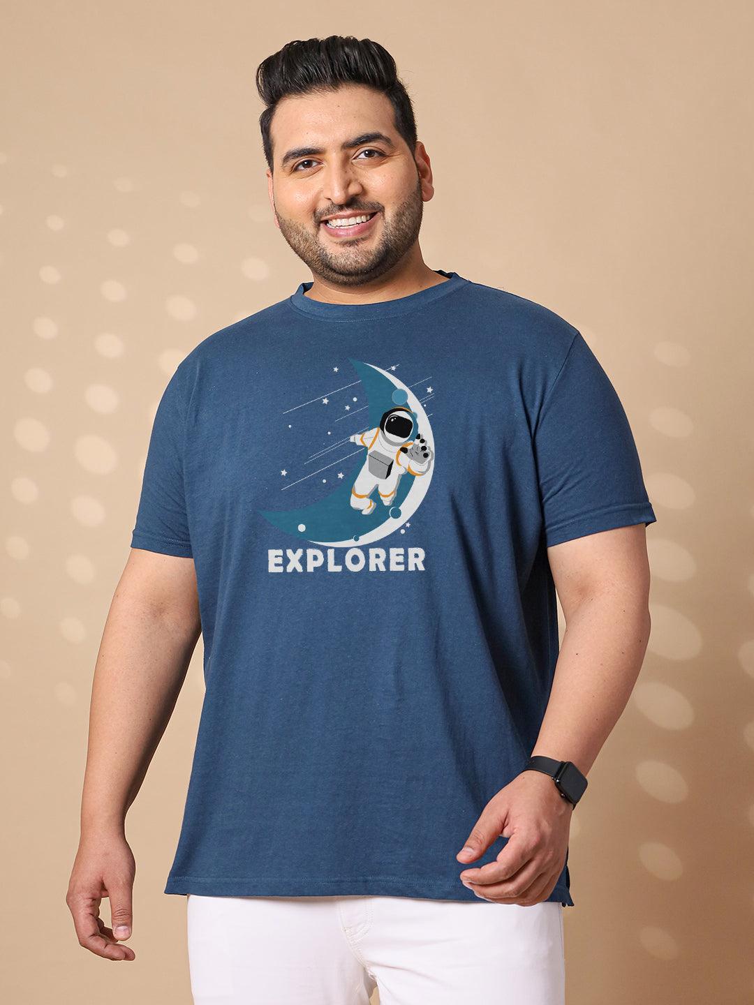 Men Plus Size Astron Printed Round Neck Tshirt - bigbanana