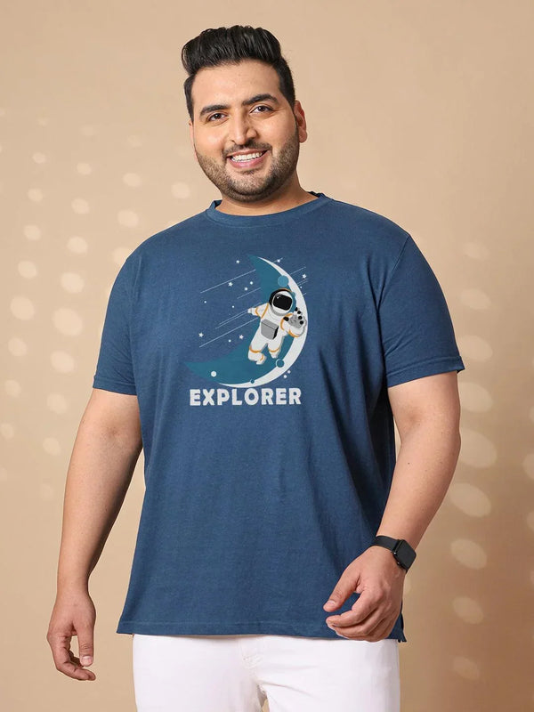 Men Plus Size Astron Printed Round Neck Tshirt
