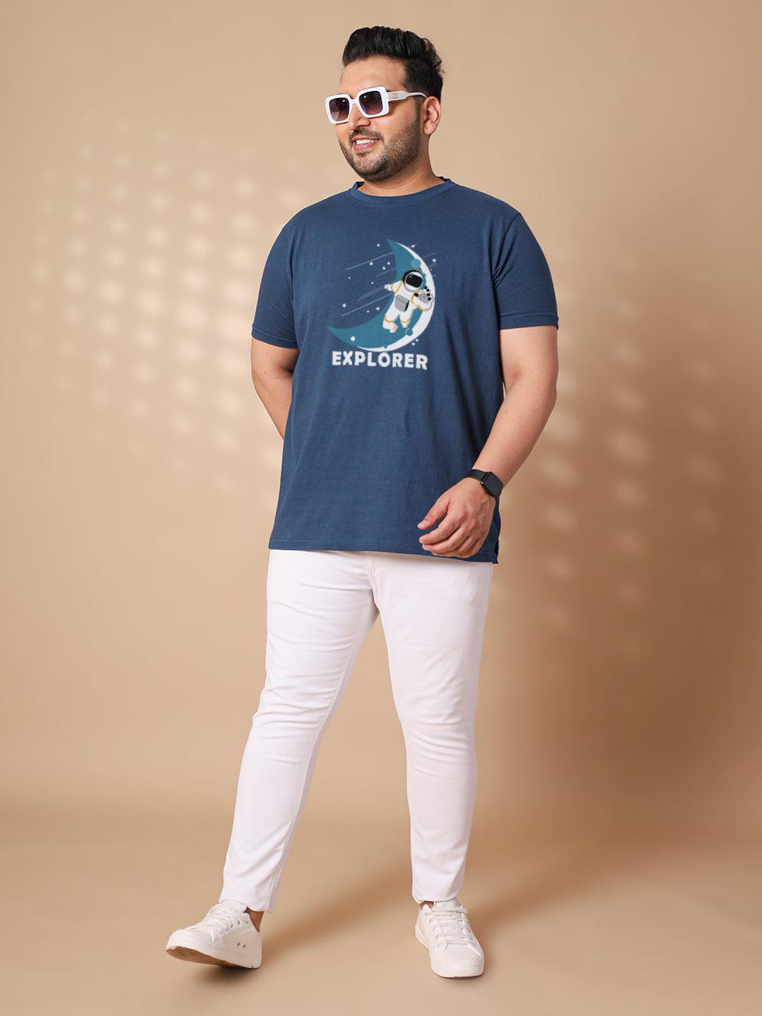 Men Plus Size Astron Printed Round Neck Tshirt - bigbanana