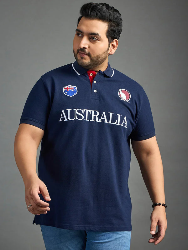Men Plus Size Australia Printed Polo Tshirt