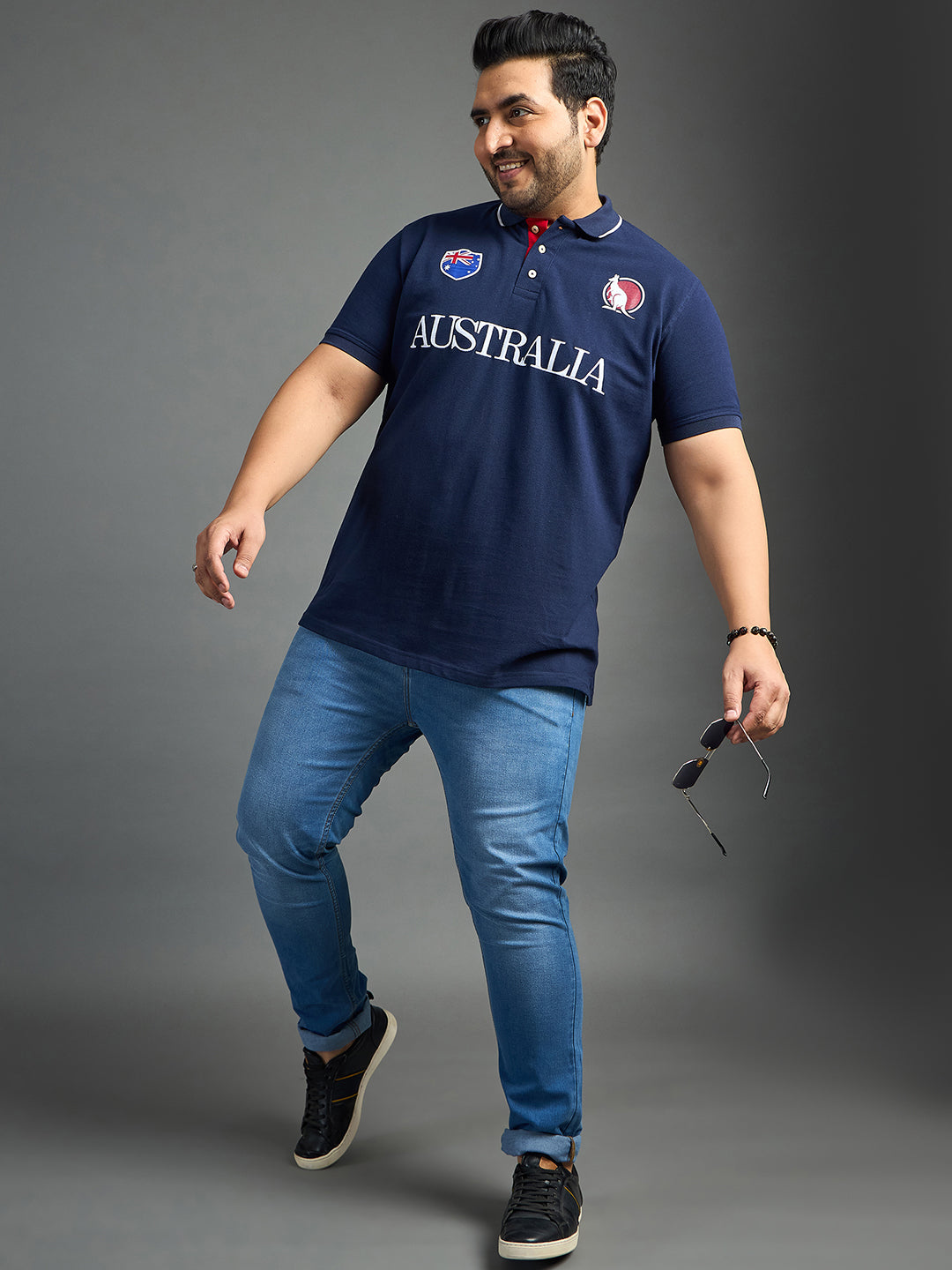 Men Plus Size Australia Printed Polo Tshirt - bigbanana