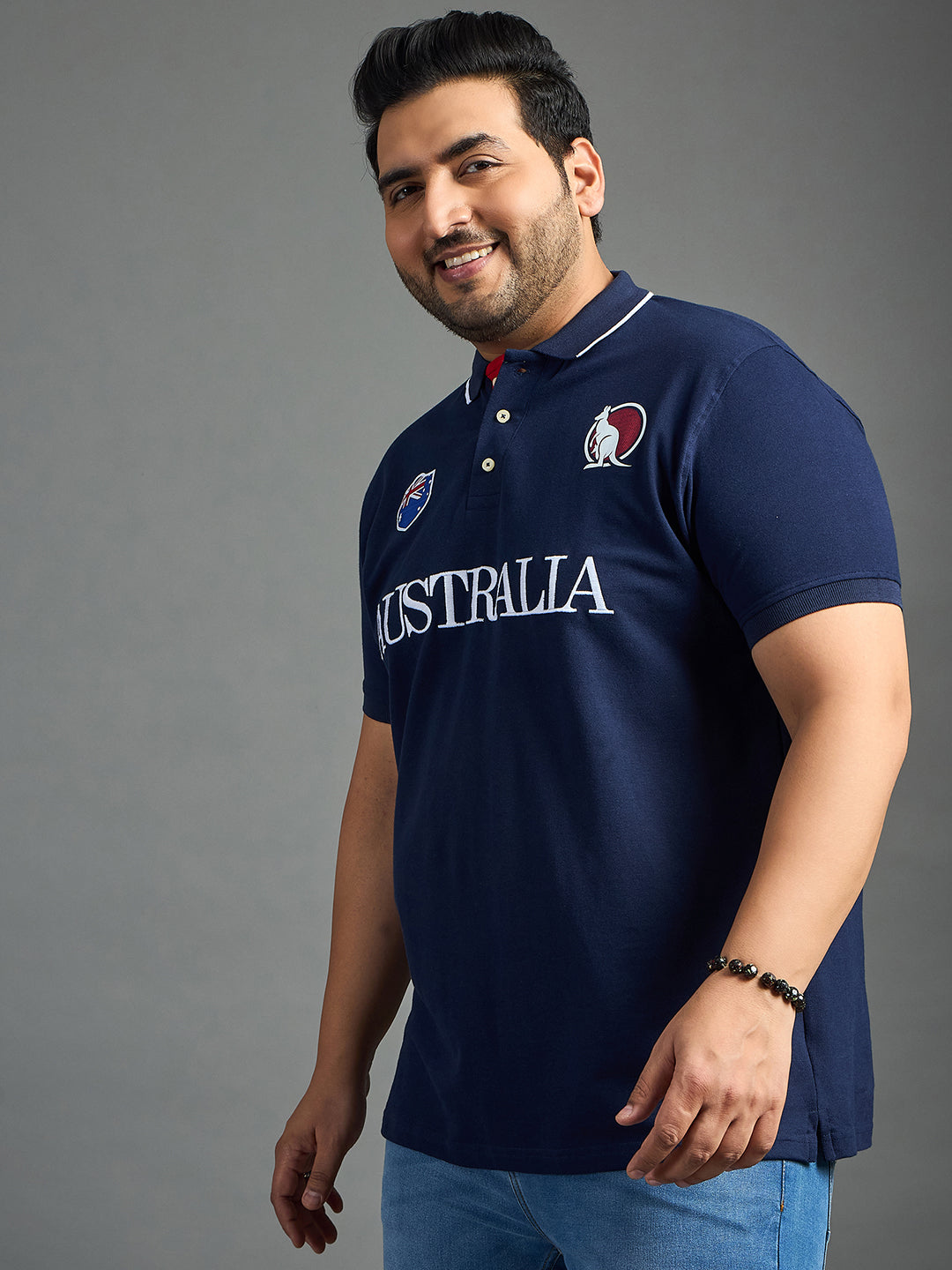 Men Plus Size Australia Printed Polo Tshirt - bigbanana