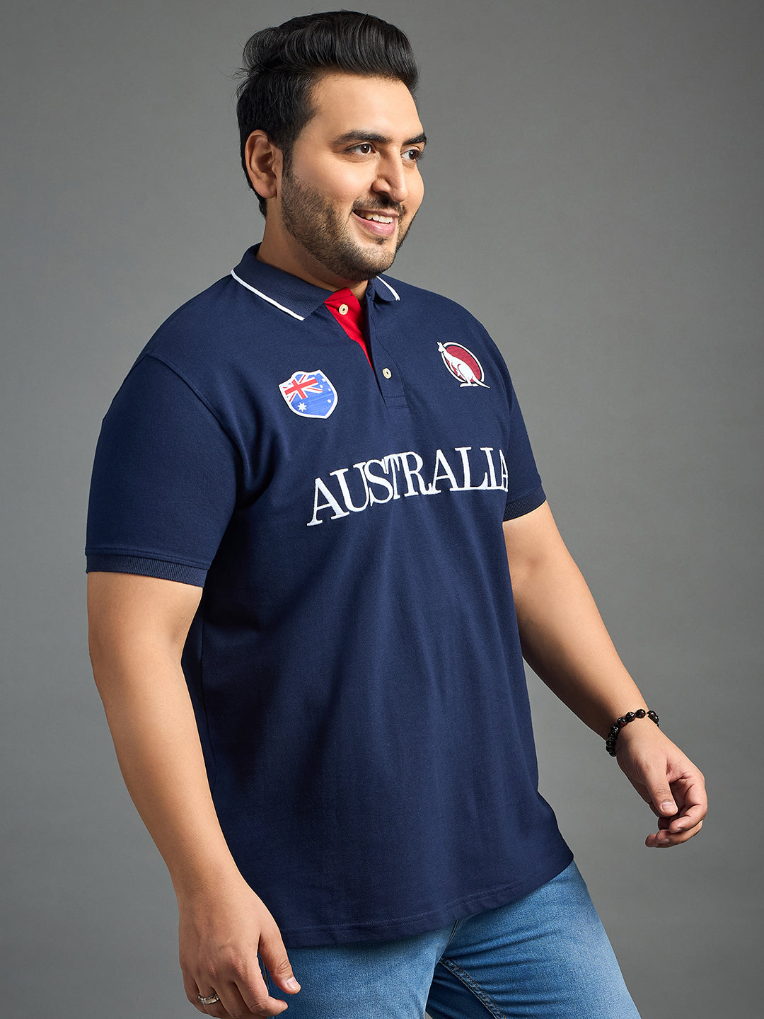 Men Plus Size Australia Printed Polo Tshirt - bigbanana