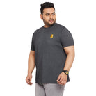 Men Plus Size Aviator-Black Jacquard Round Neck Tshirt - bigbanana