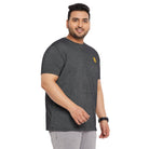 Men Plus Size Aviator-Black Jacquard Round Neck Tshirt - bigbanana